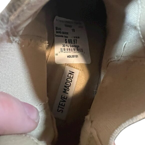 Steve Madden Chelsea Boots Women 10 Hadlee Shoes Brown Suede chunky Lug Sole - Picture 6 of 6